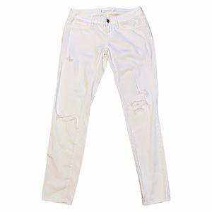 Bullhead White Skinny Jeans Low Rise Distressed Juniors 1